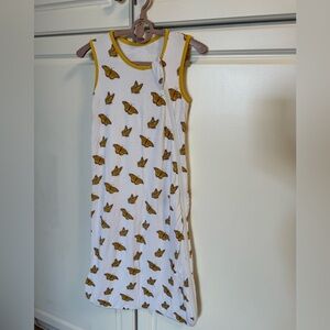 Kyte BABY White Sleeveless Sleep Sack with Yellow Butterfly Trim